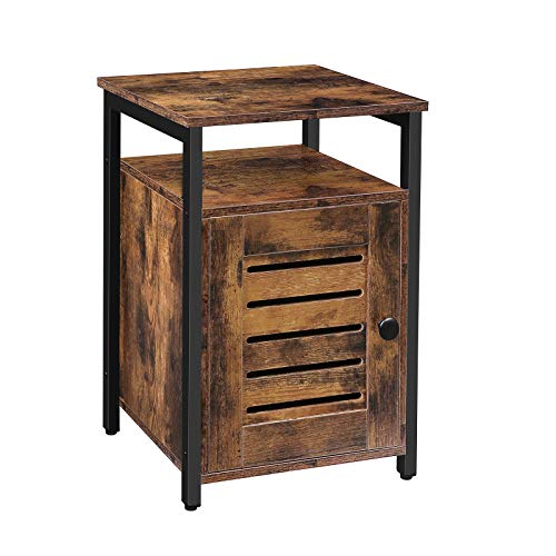 Rustic Brown Wooden Nightstand - NovoBam