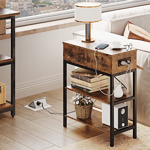 Side Table With Charging Station - NovoBam