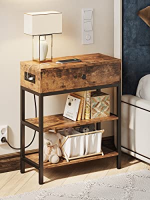 Side Table With Charging Station - NovoBam