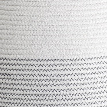 White Woven Cotton Rope Laundry Hamper - NovoBam