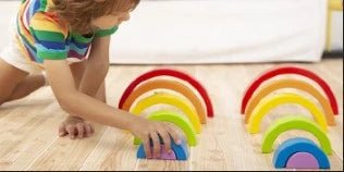 Wooden Rainbow Stacker Nesting Puzzle Blocks - NovoBam