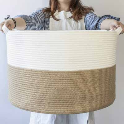 XXXLarge Cotton Rope Laundry Basket Hamper - NovoBam