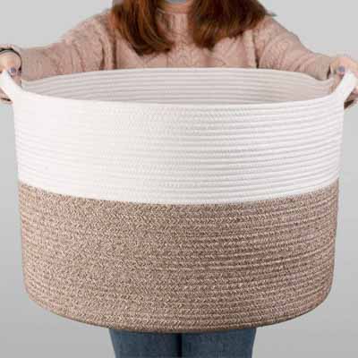 XXXLarge Cotton Rope Laundry Basket Hamper - NovoBam