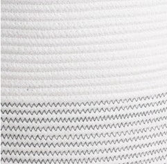 XXXLarge Cotton Rope Laundry Basket Hamper White & Gray - NovoBam